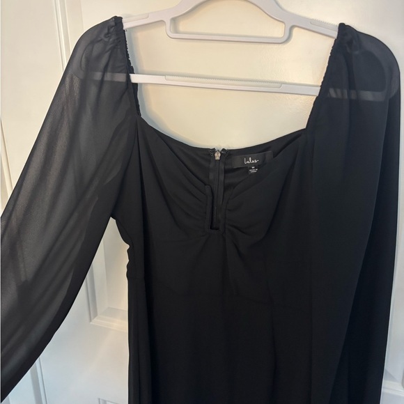 Lulus Dresses & Skirts - Lulus Black Mesh Long Sleeve Mini Dress